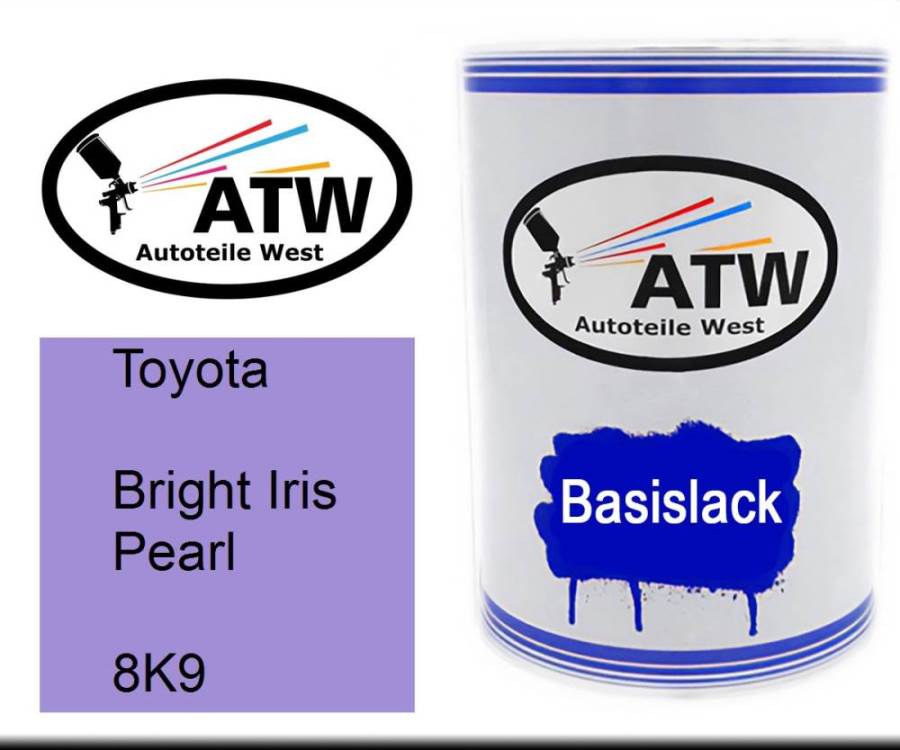 Toyota, Bright Iris Pearl, 8K9: 500ml Lackdose, von ATW Autoteile West.